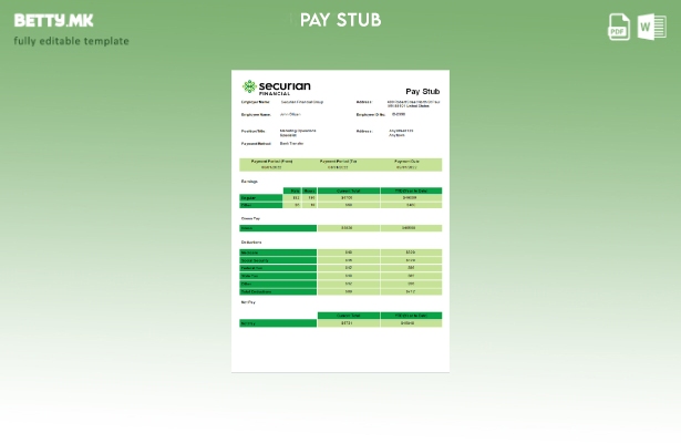 Модерен стил Шаблон за лист за вработени во осигурителната компанија во САД